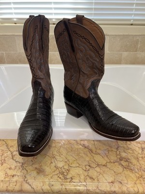 Men s Rujo  The Trace  Cowboy Western Boots Size 13D, Brown Caiman Belly, BNIB