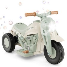 6V Kids Electric Ride on Motorcycle with Bubble Maker and Music-Beige - Color: B