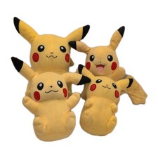 Lot of 4 Pok mon Pikachu Plush Stuffed Toys Mixed Expressions 7"-10"