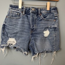 Old Navy OG Straight High Rise Distressed Jean Shorts in Dahlia. 6
