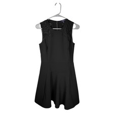 Madewell Women’s Dress Size 2 Black Fit & Flare Floral Lace Sleeveless Mini Chic