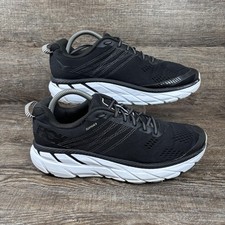 Hoka One One Clifton 6 Shoes Women's 10 Black Mesh Running Sneakers 1102873