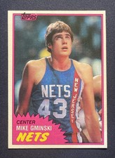1981-82 Topps Mike Gminski Rookie (RC) New Jersey Nets Basketball ? Card #78E. rookie card picture