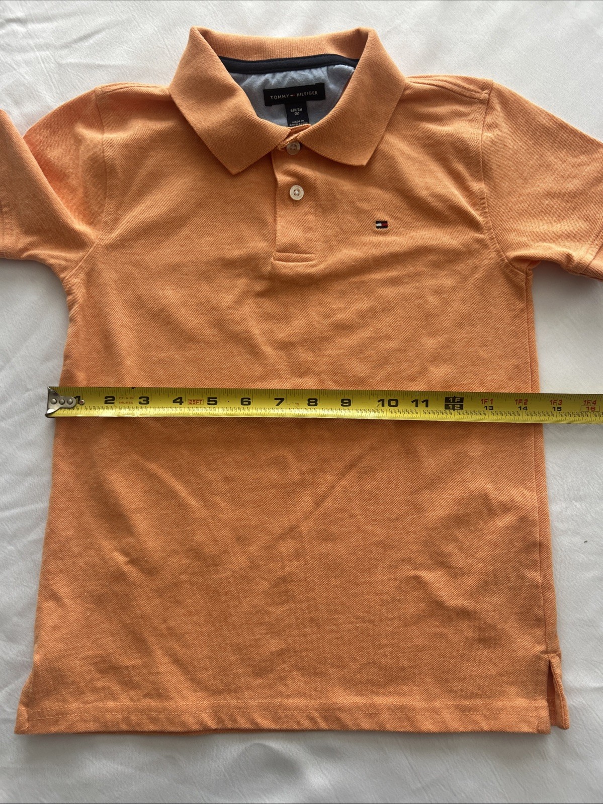 Tommy Hilfiger Classic Fit Polo Shirt Boys Size 8 Orange thumbnail 3