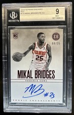 Mikal Bridges 2018-19 Panini Encased #110 Red /25 (RC, AUTO) BGS 9 Auto 10