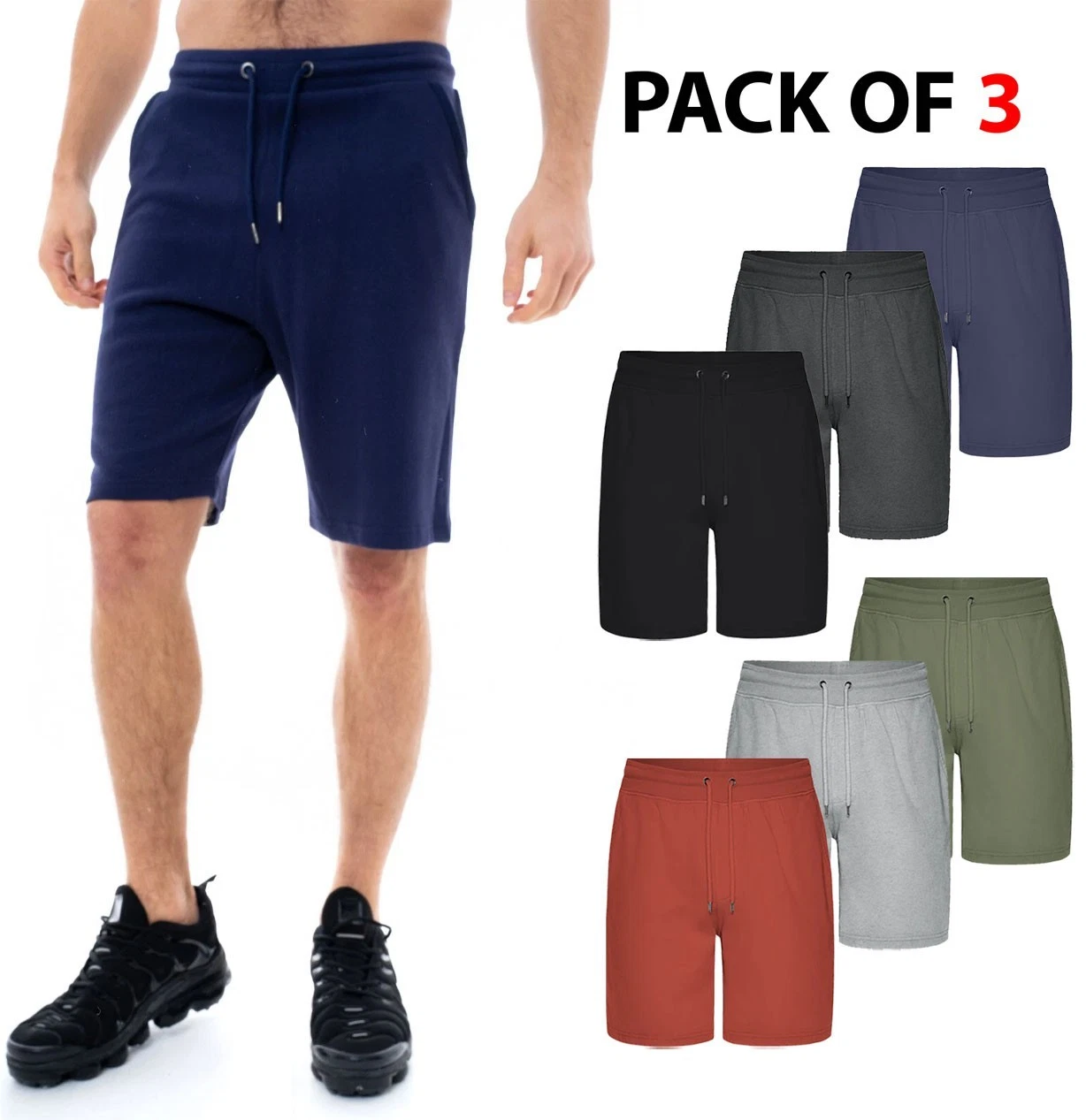 3 Pack Mens Fleece Shorts Plain Elasticated Gym Sweat Plus Joggers Summer Bottom
Opens in a new wind