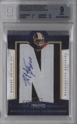 2012 Prominence Class Letters 67/70 Robert Griffin III BGS 9 Rookie Auto RC 3b8