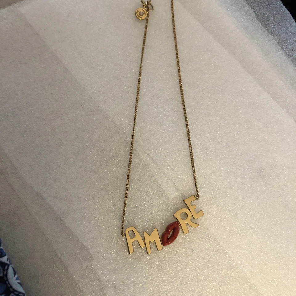 Lindo colar Tory Burch Goldtone Amore 18 polegadas de comprimento - Imagem 4 de 4