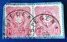 DR Deutsches Reich Mi 41 gestempelt waagerechtes Paar Siegen 1884