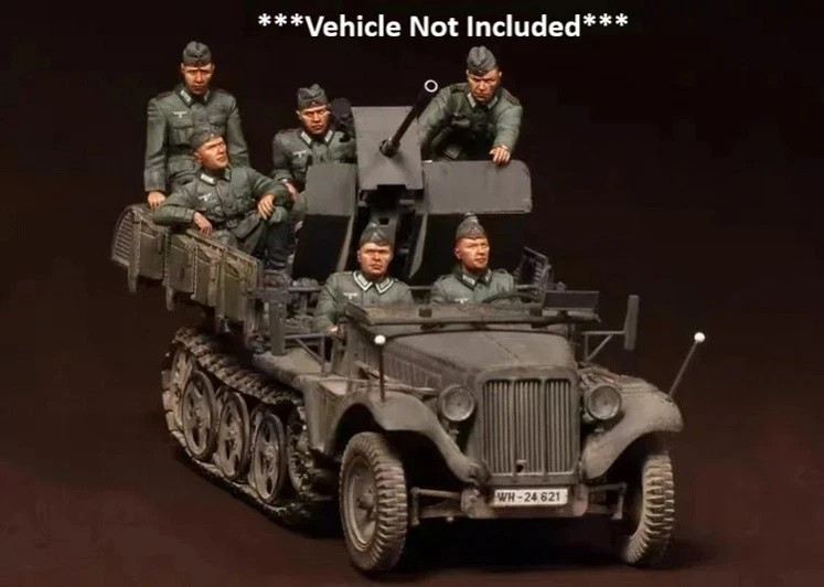 Kit modelo figura resina Sd.Kfz equipo alemán sin pintar 1/35 6 piezas sin montar