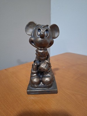 Disney Mickey Mouse The Thinker Rare Bronze Colored Figure 6.5'' Statue