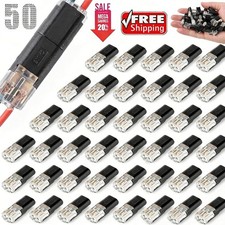 50 Pcs Double-Wire Plug-in Connector, Cable Clamp with Locking Buckle, AWG 18-22