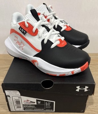Under Armour Lockdown 7 Black White Basketball Shoes Boys Size 1Y 3028514-005