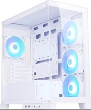 SAMA AR01-RGB-W Dual Tempered Glass Micro -ATX Tower Gaming Computer Case White 