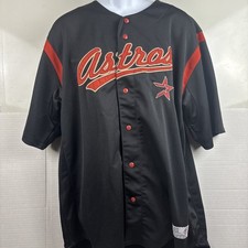 Vintage NWT Dynasty Houston Astros Baseball MLB Jersey Black/Red Men’s XL 46-48