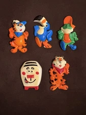Kellogg's Cereal Mascot Magnets Set Tony the Tiger Toucan Sam Dig ’Em 5 Pc