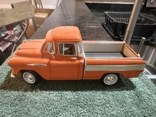 1957 ERTL CHEVROLET CAMEO PICKUP - ORANGE - 1:18 SCALE MODEL FROM ERTL