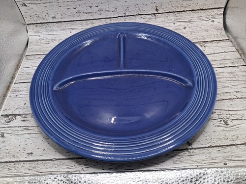 VINTAGE Homer Laughlin Fiestaware Cobalt Blue Compartment Divided Plate 10.5” 