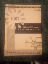 1957 Chrysler Plymouth Dodge Desoto Glass Door Service Shop Book Original