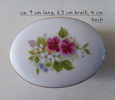 Deckeldose Pillendose Döschen Vintage lila Veilchen Bavaria Luisenburg Porzellan