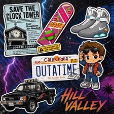 3 Back to the Future Sticker Pack Retro 80s Vinyl Decal Collection BTTF