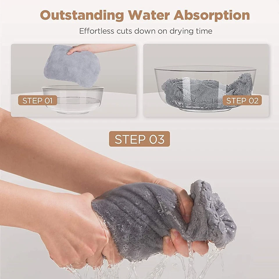 Women Quick-Dry Microfiber Hair Towels Super Absorbent Soft Hair Towel Wraps - Image 4 of 4