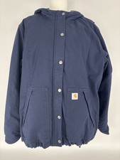 Carhartt Full Swing Navy Insulated Hooded Pocketed Full Zip Coat Women s XXL/20