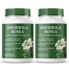 2 PACK,Rhodiola Rosea Capsules Stress Relief  Balanced Energy, Vegan, Non-GMO