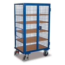 Drahtgitter Etagenwagen / Paketwagen / Transportwagen / 4 W&auml;nde / 5 B&ouml;den