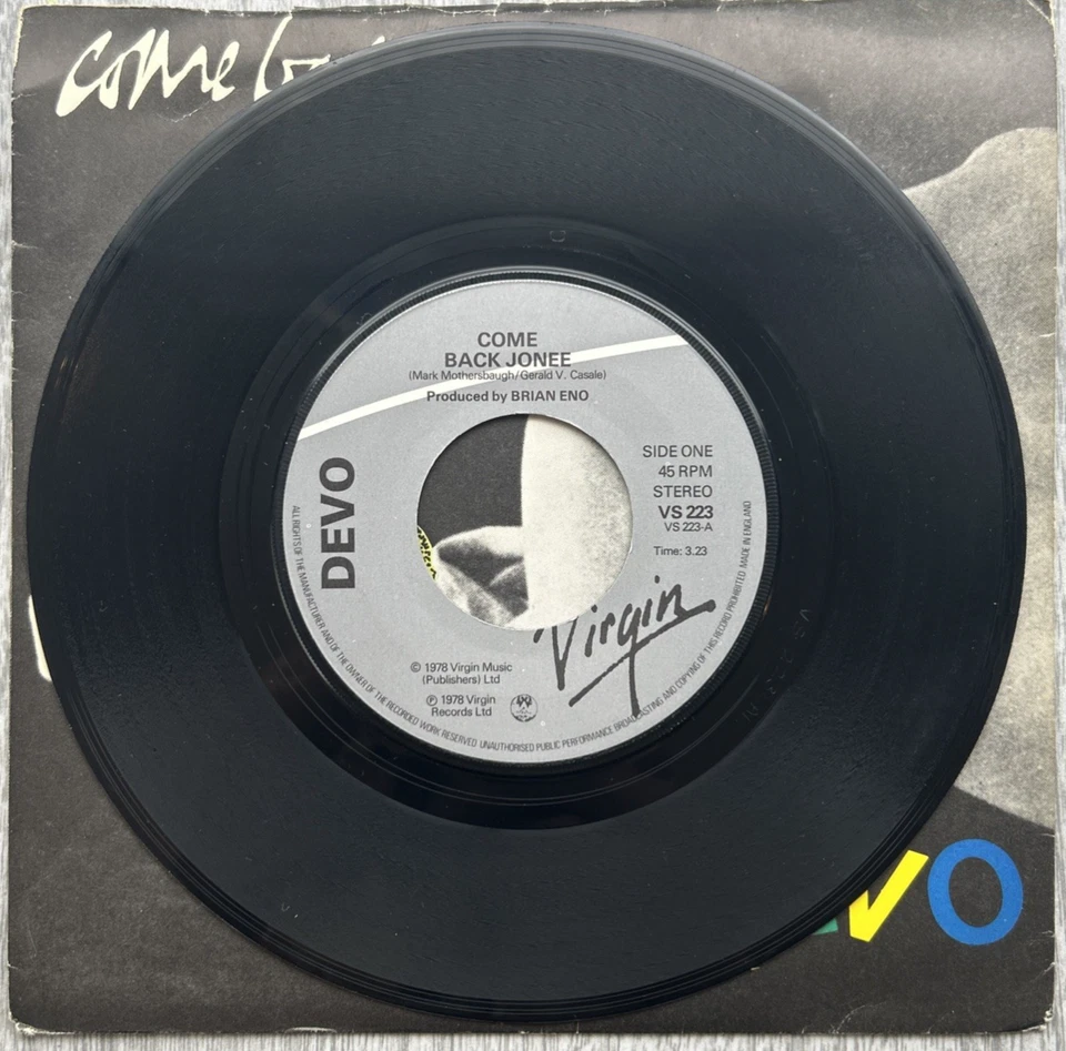 DEVO "Come Back Jonee" 1978 45rpm 7" Single Virgin ‎– VS 223 Foto 3 de 4