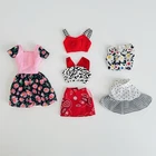 Vintage Barbie Doll Bundle Clothes Dress Skirt Red Black White Pink Floral 90s