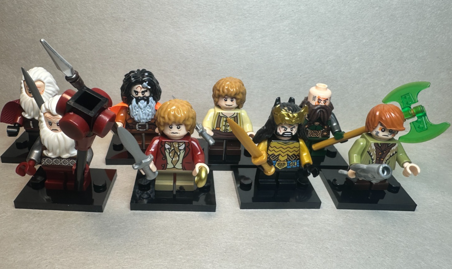 Custom Lego The Hobbit Bilbo & Dwarves Minifigures 8 Pack