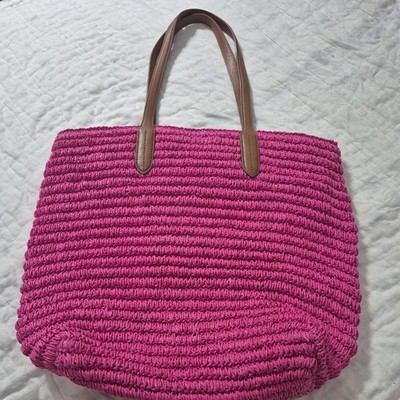 Talbots Straw Tote bag pink.