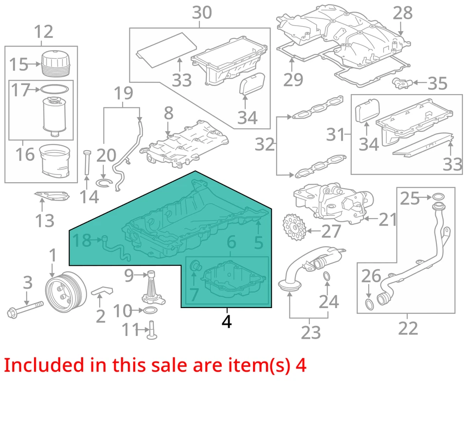 2014-2020 JAGUAR F-TYPE 3.0L UPPER ENGINE OIL PAN 8W93-6706-BA OEM - Image 3 of 4