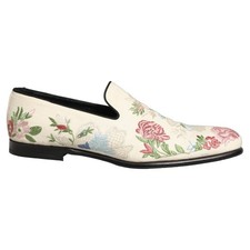 DOLCE & GABBANA Shoes White Floral Embroidery Dress Loafers EU44 / US11 8930usd