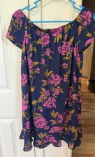 Express Women's Shift Dress Lined Floral Navy Size Small