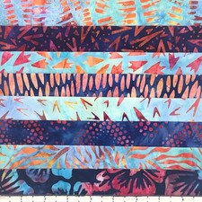 8 Fat Quarters Red Blue Batik Lunn Fabric FQ Pack Bundle 100 Cotton Aqua Navy