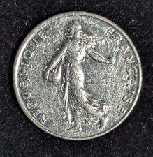 1987 France 1/2 Franc Circulated KM# 931.1