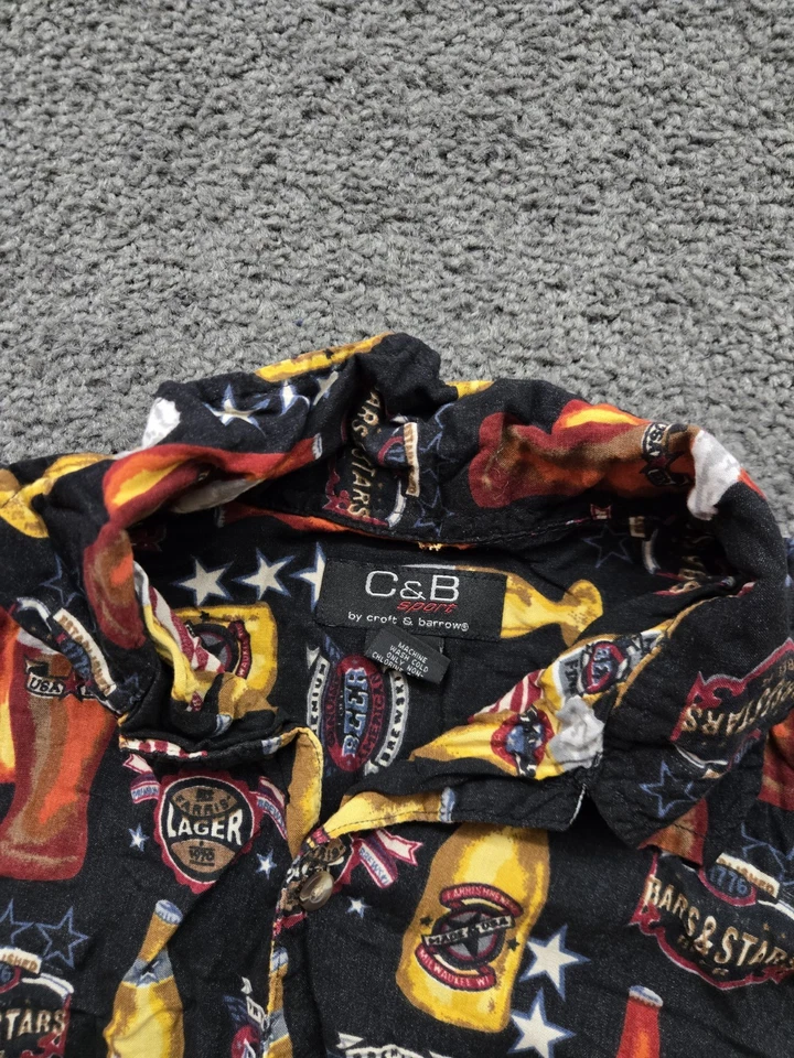 Vintage Hawaiian Shirt Men's Large Beer Tap Lager Short Sleeve Hawaiian Camp 90s - Image 3 of 4