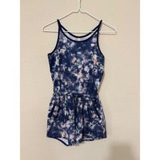 Athleta Girl Blue Tie Dye Romper Girl's Size L/12 Activewear Comfort