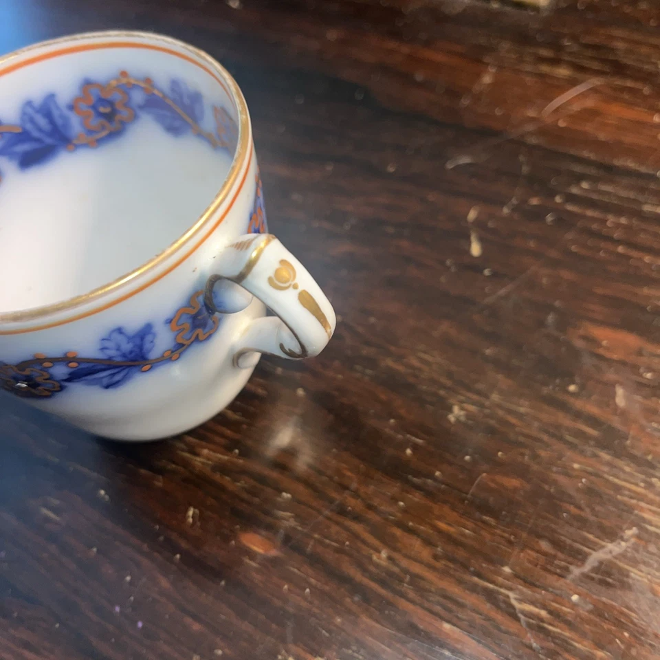 Lote de 3 xícaras de chá/café azul branco - Imagem 4 de 4