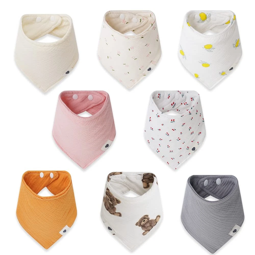 Baby Triangle Scarf Bibs 8 Pack Drool Bibs 100% Soft & Absorbent...