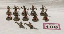 30mm Charles Stadden.  7 Years War. MOHAWK INDIANS x12 . Painted Metal Figures.