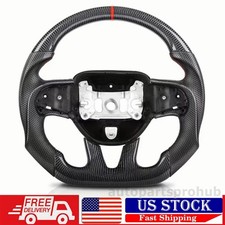 Steering Wheel Real Carbon Fiber For Dodge Charger Challenger Hellcat Srt 2015
