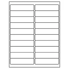  1"  X 4" 5000 Laser Inkjet Address Labels - 20 per sheet Compare to Avery(5161)