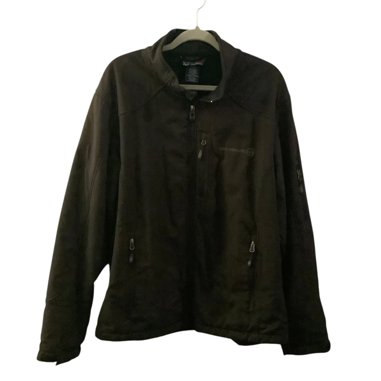 Free Country Mens Black Full-Zip Jacket XL Lightweight Outerwear