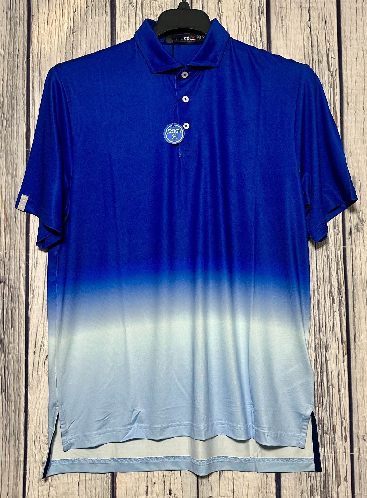 RLX Ralph Lauren Golf Polo Men’s M Blue Ombre Performance Moisture Wicking NWT