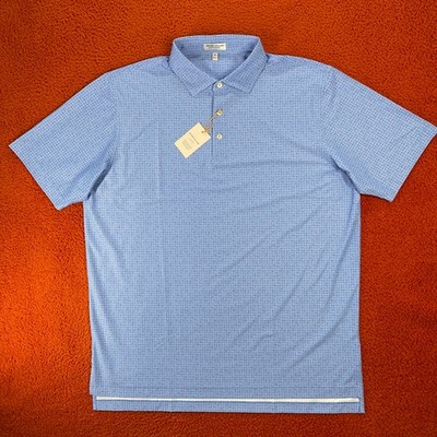 PETER MILLAR Mens XL Casa Nova Performance Polo Shirt Jersey Golf Blue Sea
