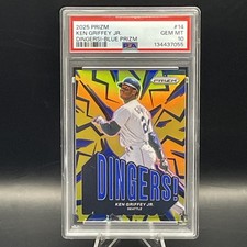 2025 Panini Prizm Dingers! Blue Prizm #14 Ken Griffey Jr. /99 Mariners PSA 10