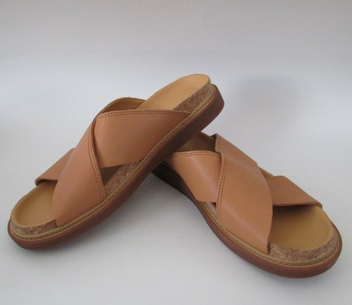 Clarks Trace Drift Tan Leather Slide Sandals Size 10 NWOB | eBay